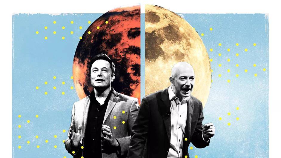 جف بزوس (Jeff Bezos) و ایلان ماسک (Elon Musk) 